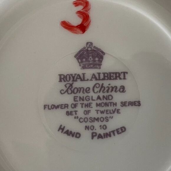 VTG Royal Albert Bone China Teacup & Saucer Flower of the Month Series Cosmos - Picture 8 of 8